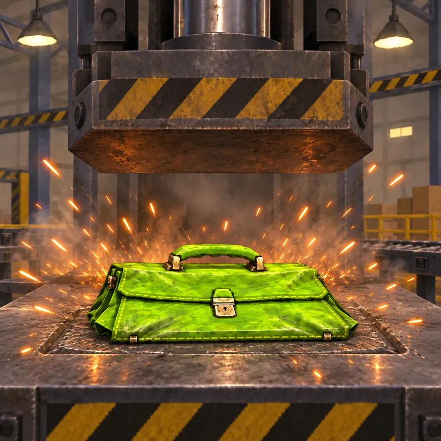 the press stamping a fresh bag